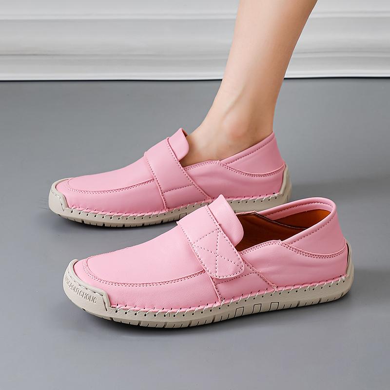 Women's Loafers Summer Pink Moccasins Casual Wide Head Purple Walking Shoes Plus Size