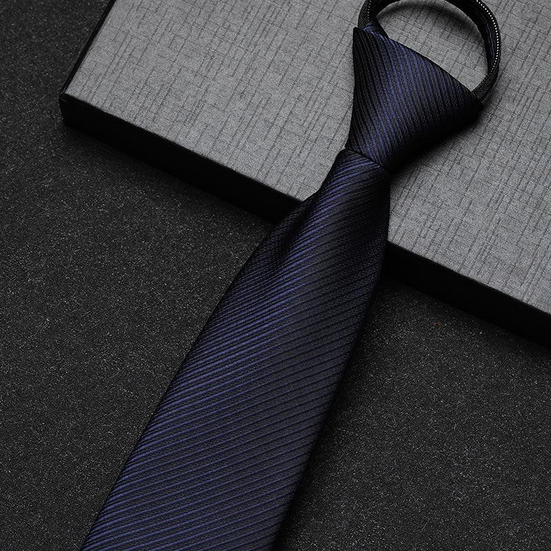 Business Dress Lazy Zipper Free Groom Best Man Wedding Korean Narrow Shirt Striped Plaid Tie