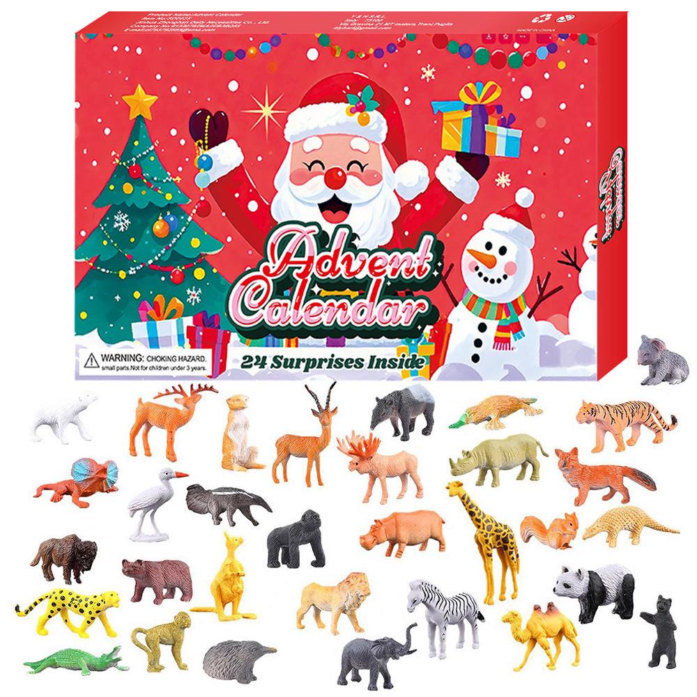 24-Day Christmas Countdown Calendar: Animal & Vehicle-Themed Tear-Off Box for Kids