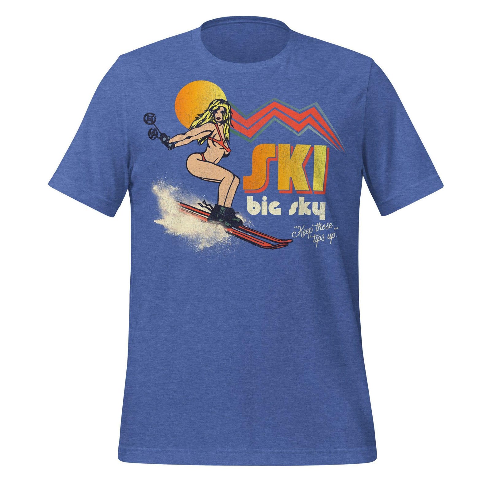 Big Sky Montana Ski Shirt: Retro Tourist Souvenir - Cotton Tee L