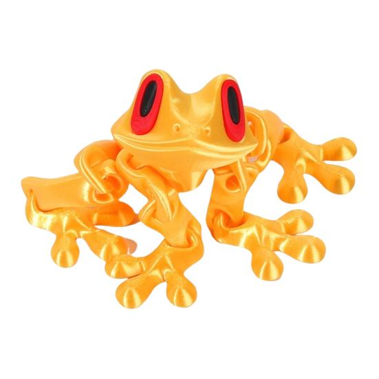 3D Printed Magnetic Frog Toy Movable Joints Frog Fridge Magnet Articulated Poseable Frog Model