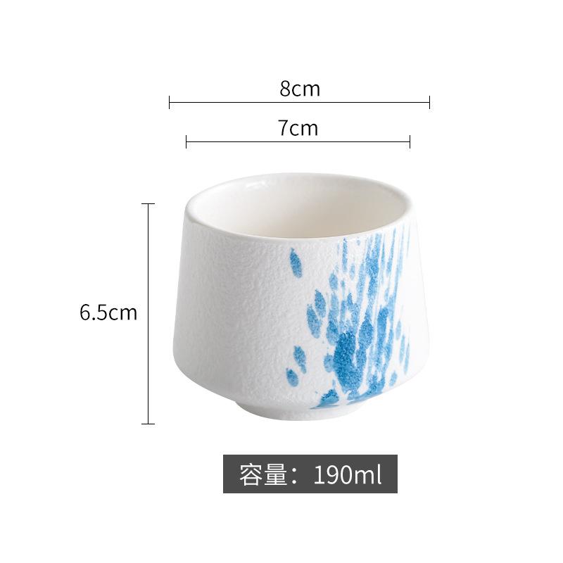 Vintage Rough Pottery Coffee Cup Tea Cup Cross-border Japanese Tea Cup Commercial Stackable Cup Clay Water Cup Ceramic Cup  200ml