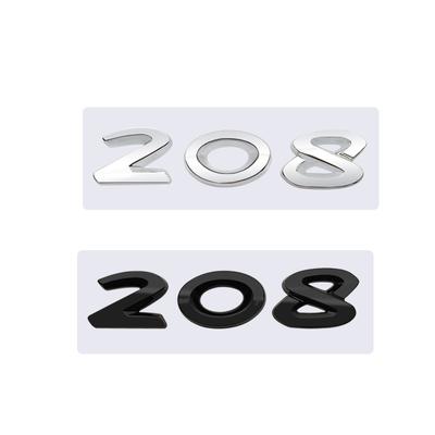 Autocollant Insigne Emblème Logo Métal Chrome Argent Noir Brillant 3D pour Accessoires de Voiture 208