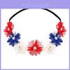 Red White Blue Crystal Flower Crown Headband For Queens Jubilee Costume