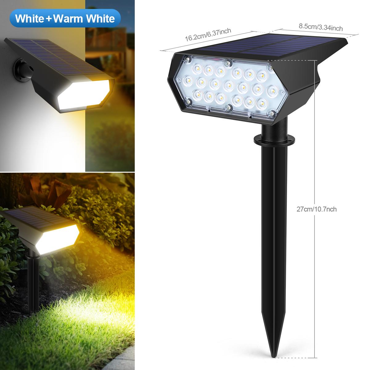 

Dual Colors Adjustable LED Solar Spot Lights Waterproof Outdoor Solar Landscape Lights For Garden Yard Lawn Palm Trees Decor 1 PCS