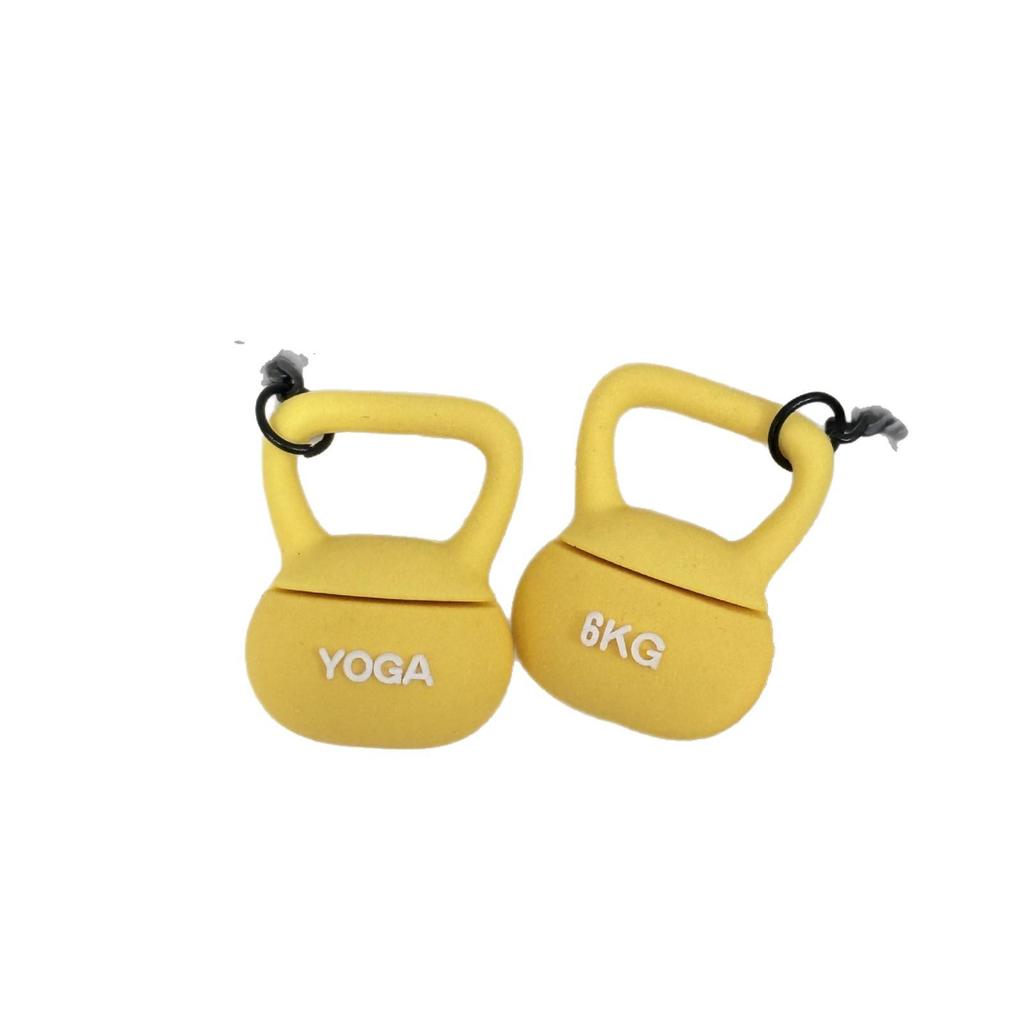Eco-friendly Soft Rubber Kettlebell Keychain: Yoga Fitness Bag Charm & Creative Souvenir Gift