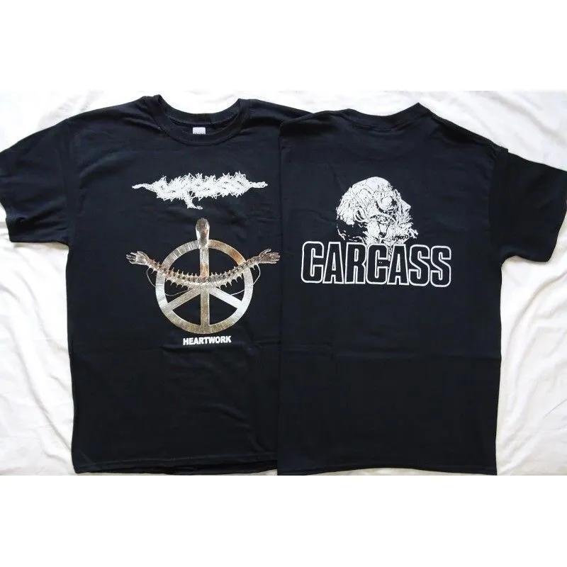Unisex Short Sleeve Crew Neck Cotton T Shirt Carcass Heartwork 2 Side XXXL