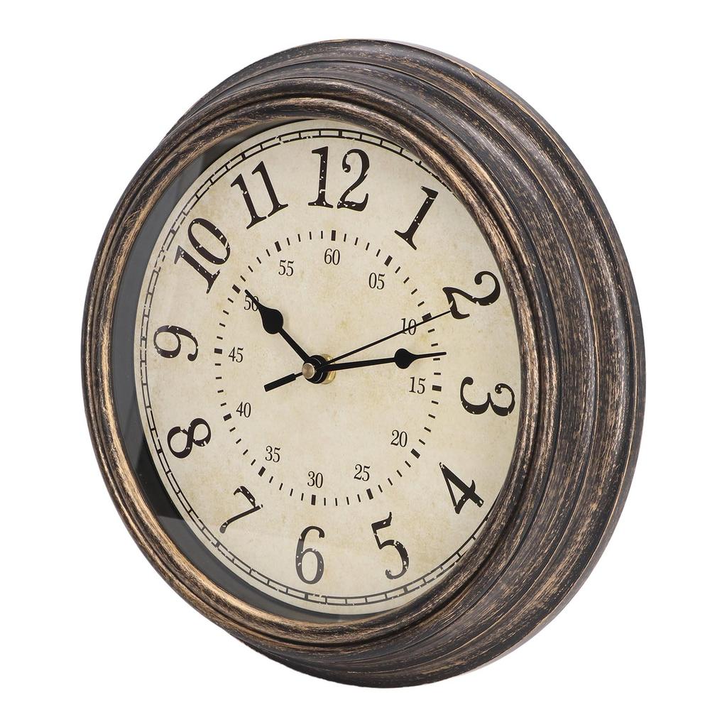 Vintage Wall Clock Silent Quartz Movement Round Decorative Retro Hanging Clock for Living Room