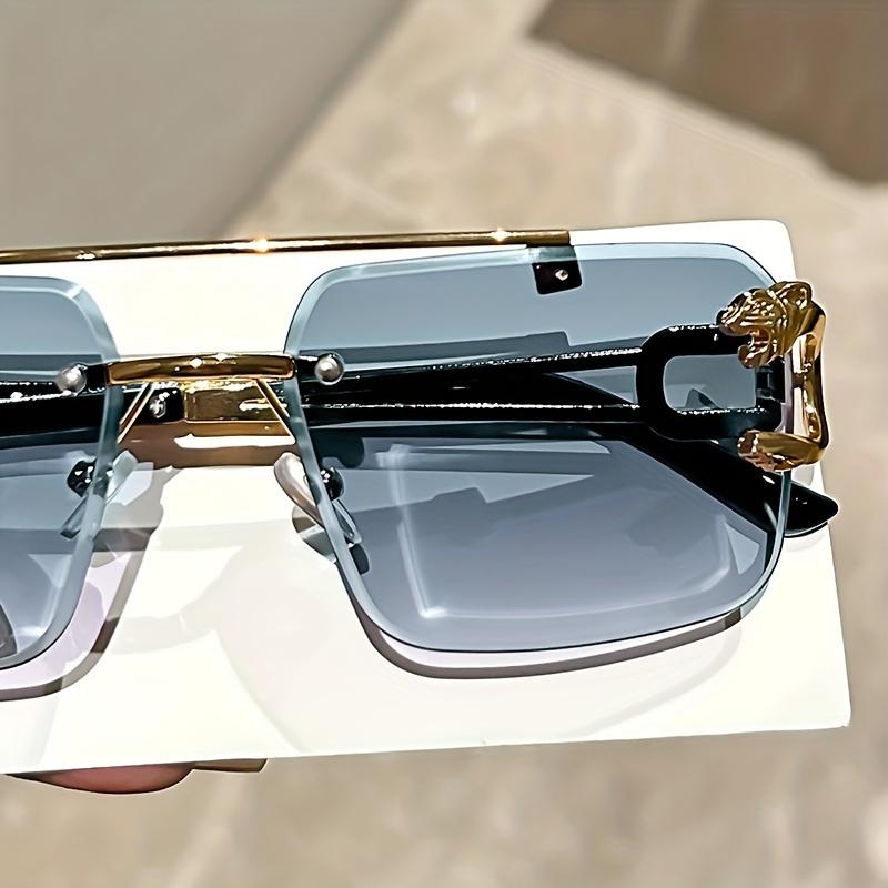 5-Pack Fashion Frameless Double Beam Glasses for Climbing, Anti-Reflective PC Lens, Durable Comfortable Retro Decorative Eyewear