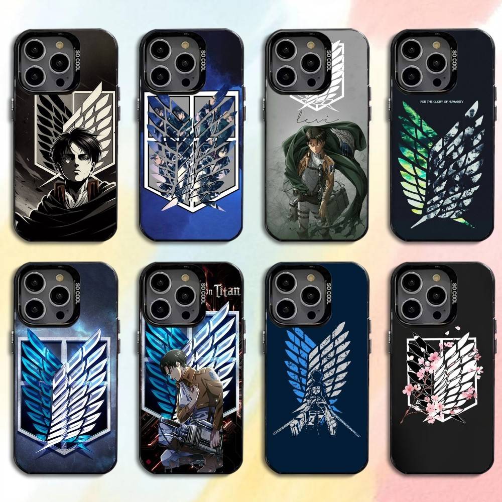 Attack On Titan Phone Case For iPhone 16,15,14,13,12,17,Pro,MAX Black Matte Shockproof Cover
