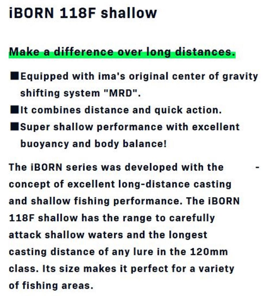 Ima Iborn 118F Shallow Floating Lure 012 (5391)