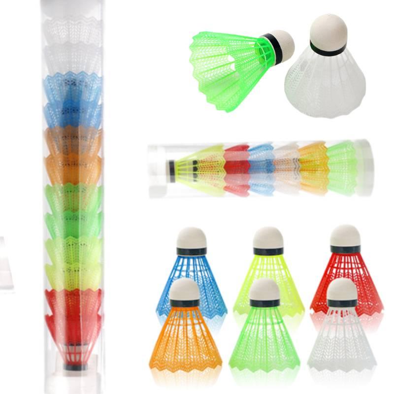 Jenorway Bunte Plastik-Badmintonbälle im Eimer Ideal für Kinder Schaumstoffballköpfe Vollrund Federstil