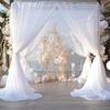 White Sheer Chiffon Backdrop Curtains, Wedding Backdrops Drapes for Birthday Party Photo Back Drop Background Home Decorations