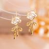 Simple Zircon Butterfly Earrings Light Luxury High-end Stud Earrings Temperament Fashionable Sweet Pearl Earrings Women