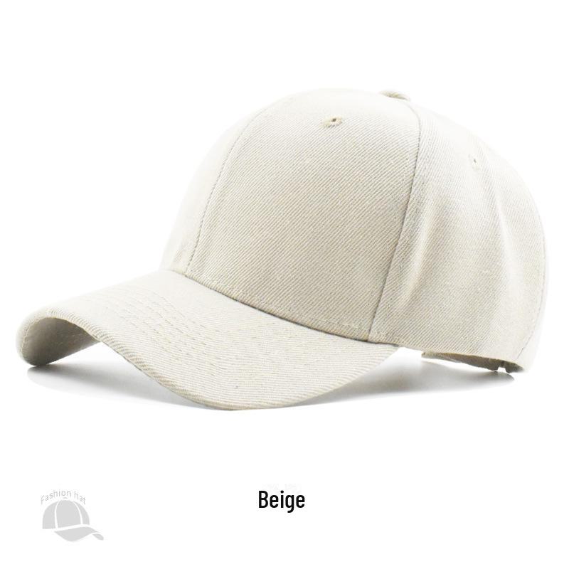 Korean Unisex Solid Color Embroidered Baseball Cap - Sun Protection
