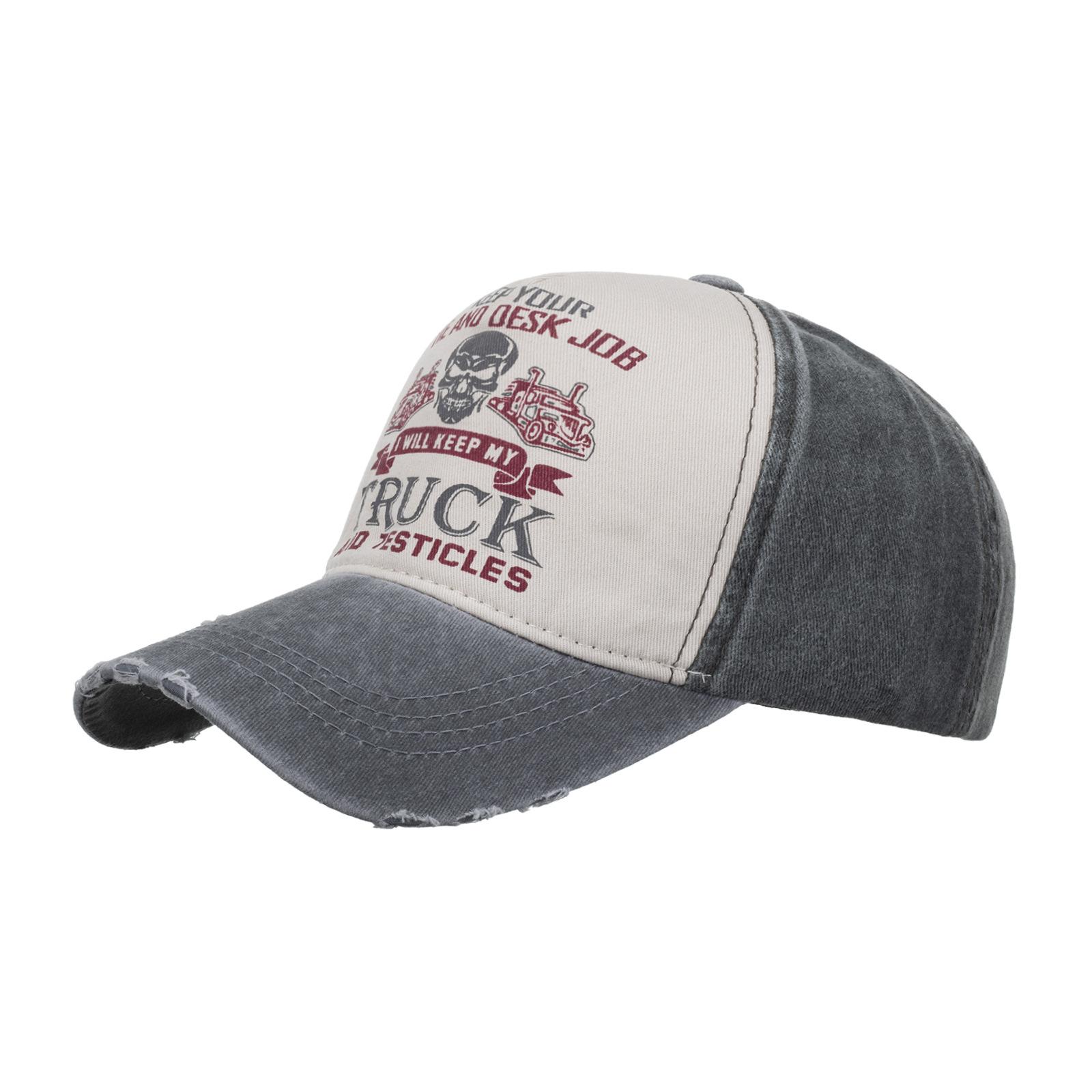 

Весна и лето новый стираный контрастный цветной рисунок на грузовике бейсболка кепка кепка солнцезащитная шляпа солнцезащитная шляпа Adjustable серый