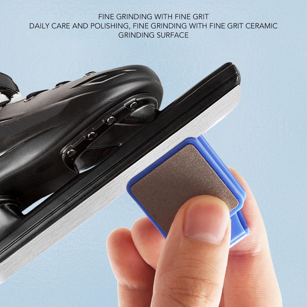 Ceramic Ice Skate Sharpener Diamond Dual Sided Ice Skate Blade Grinder Professional Compact Design Skate Sharpener Tool arancione