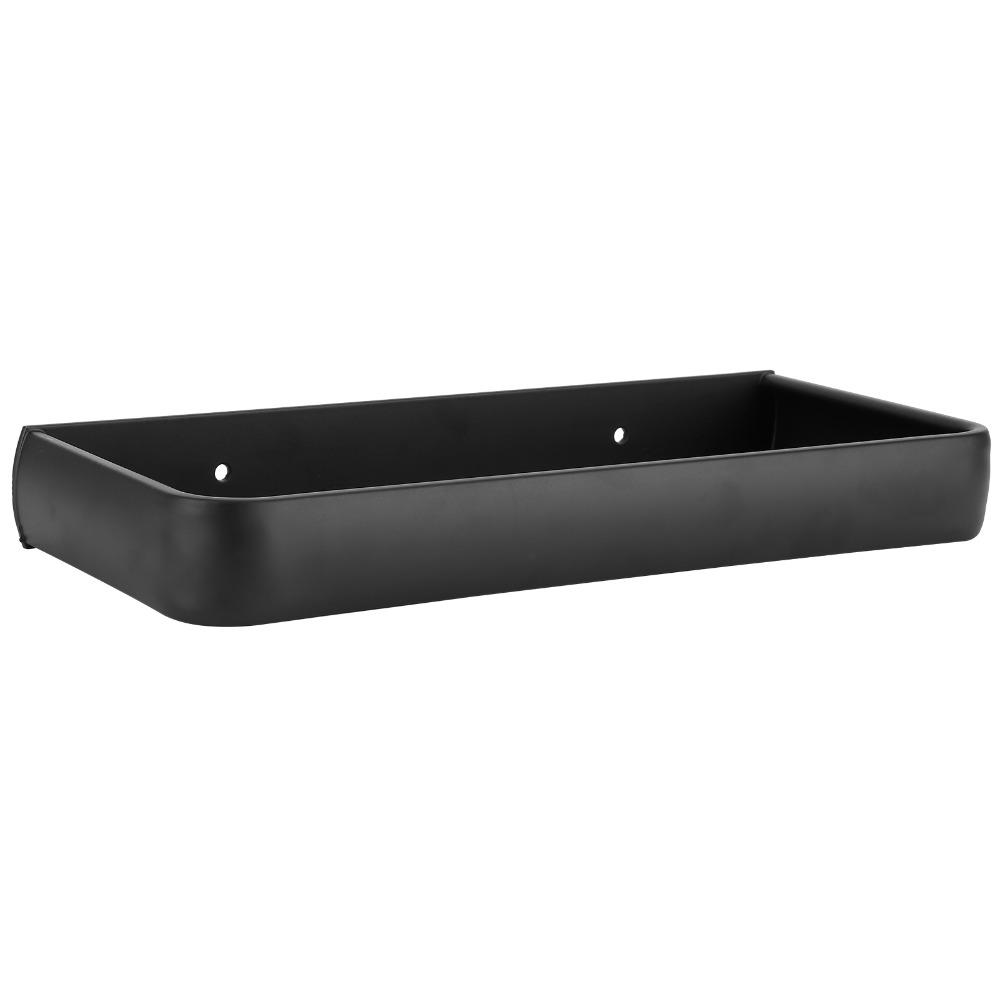 Black Storage Rack Space Aluminum Shower Shelf Sturdy Bathroom Organizer Space Saving