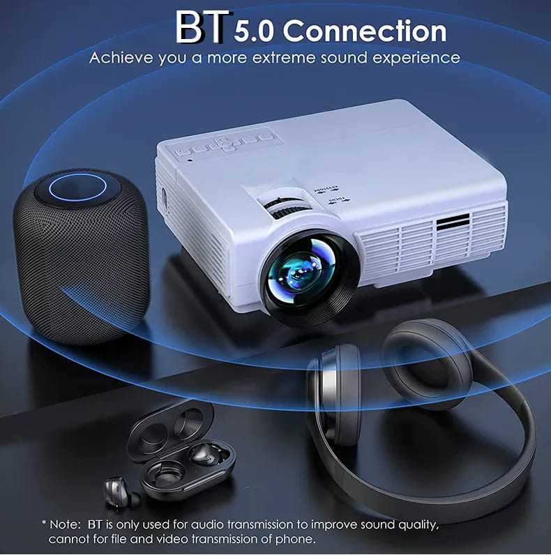 Leistungsstarker tragbarer Projektor 4k 1920*1080P HD-Auflösung Intelligente Steuerung 5G WiFi BT5.0 Heimkino Outdoor-Film-LED-Projektor