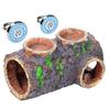 Decorative Resins Reptiles Hideaway Small Reptiles Shelter Cave with Waterer & Feeders For Small Amphibians And Crawling Pet