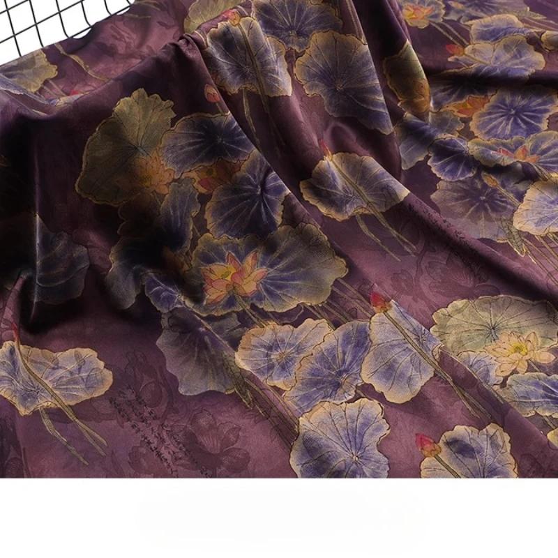 Chinese-style Imitation Silk Cloud Gauze High-end Fabric Soft Cotton Silk Printed Fabric DIY Cheongsam Dress Hanfu Clothing