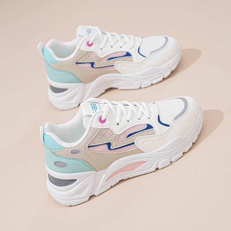 2025 spring women's shoes new breathable mesh shoes children's versatile platform sports shoes casual dad shoes women's trendy shoes