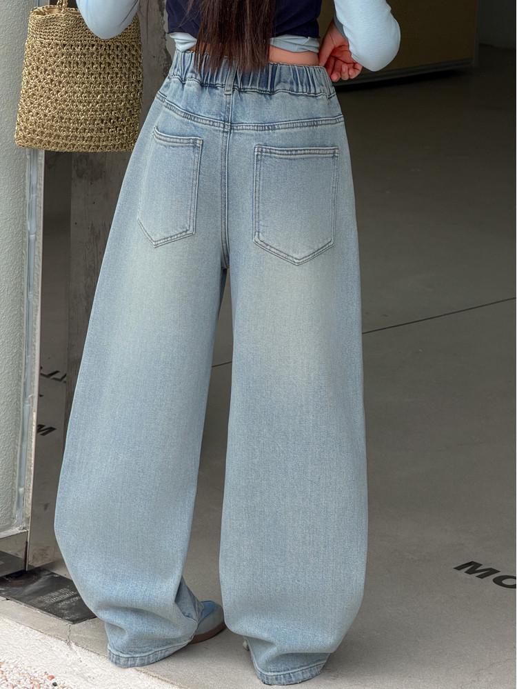 2026 Girls' Spring/Fall Versatile Jeans: Straight & Wide Leg Pants for Middle School Students