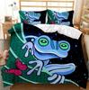 Flowery Frog Bed Set Doona Quilt Duvet Cover Pillowcase Single Double Queen Size