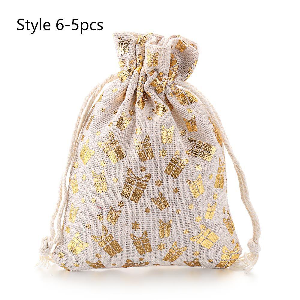 Einfacher Schneemann Hochzeitsgeschenk Elch Kordelzugbeutel Jute Geschenktüten Süßigkeiten-Organizer Frohe Weihnachten