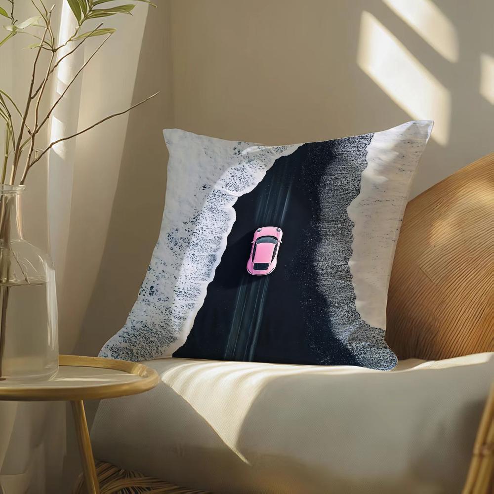 Creative bblack and pinks Pillow Case Silky elegant Comfort Sofa Bed Invisible zipper