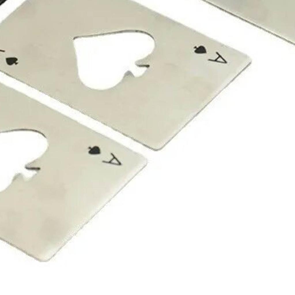 20 Pcs Poker Card Bottle Opener Beer Openers Stainless Steel Black Silver Cup Mat for Wallet Gifts