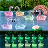 Charming Glow-in-the-dark Resin Flamingo Decor Adorable Miniature Aquarium Decoration