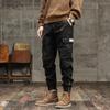 Wear-resistant Men's Overalls, Multi-pocket Slim-fitting Trousers, Four-season Commuting Solid-color Work Pants, Versatile Cotton Leggings