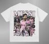 Summer New Classic Crew Neck T-shirt Football Star Messi Y2k Style Flat Print T-shirt Large Size Men's and Women's Top T-shirt