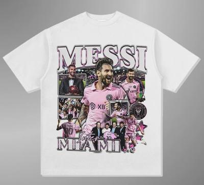 Letní Nová Klasická Trička s Kulatým Výstřihem Fotbalová Hvězda Messi Y2k Styl Trička s Plošným Potiskem Velké Velikosti Pánské a Dámské Horní Tričko