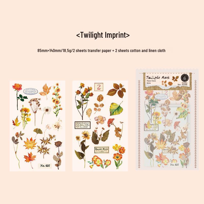 Momo PVC Heat Transfer Stickers - Flower Forest Series for Journal Decoration