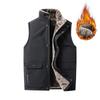 Men's Thickened Fleece-Lined Workwear Vest with Multi-Pockets for Autumn/Winter