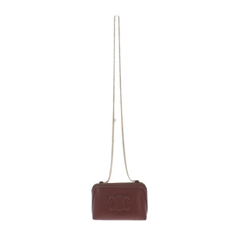CELINE  10E383DR8.04LU Shoulder Bag Tan Calfskin Women