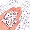 100Pcs 7mm Black White Acrylic Alphabet Beads Flat Round Loose Spacer Letter Beads For DIY Craft Bracelet Supplies Wholesale