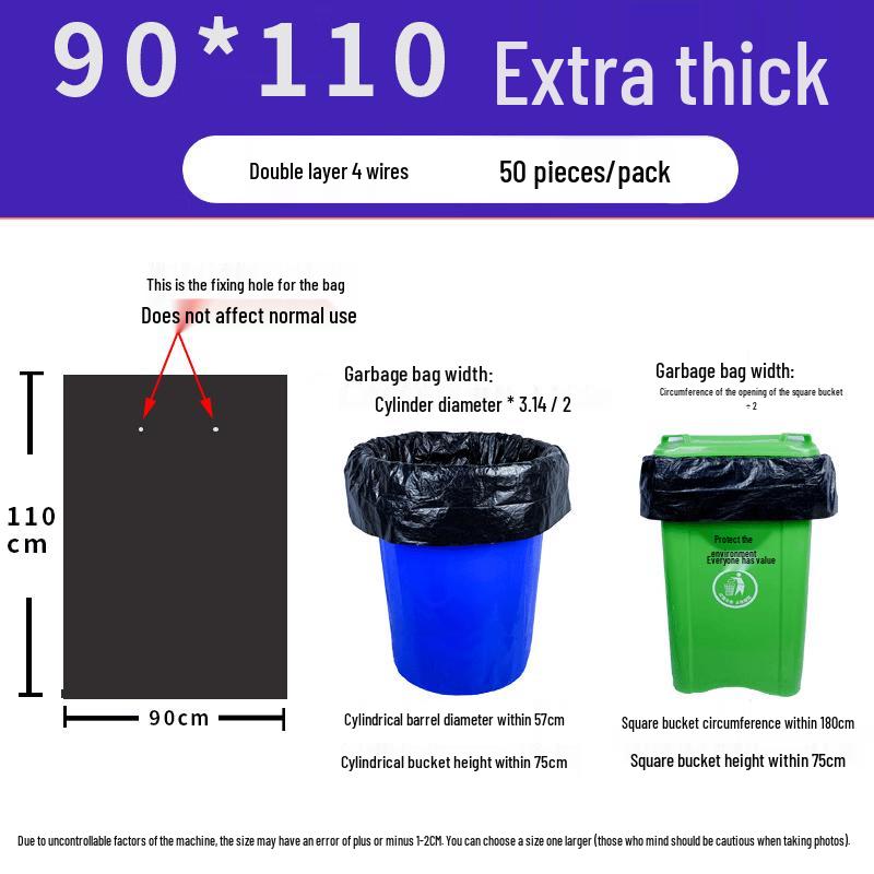 Heavy Duty Black Flat Top Trash Bags