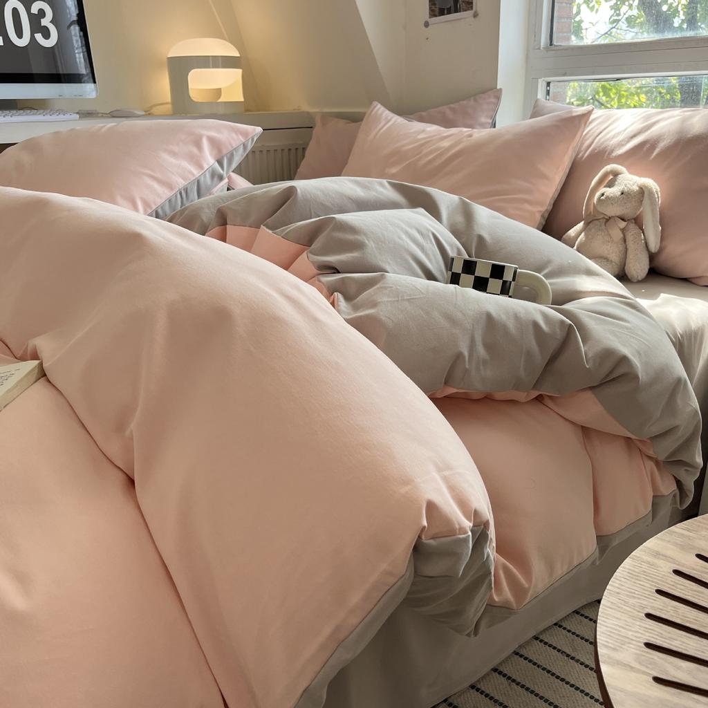 Bedding Four-piece Set Printed Skin-friendly Water Wash Sheets Quilt Cover Pillowcase Set