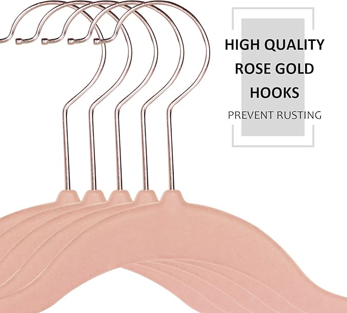 100-pack Premium Velvet Hangers Non-slip Space-saving with 12 Clips 2 Tie Racks Heavy-duty Pink Suit Clothes Hangers