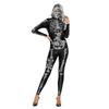 Jumpsuits Skeleton Adult Long Sleeve Zipper Bodysuit Catsuit Halloween Costume