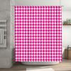 Pink White Plaid Bath Rug Mat Set Decorative Non-Slip Bathroom Rugs Waterproof Shower Curtain