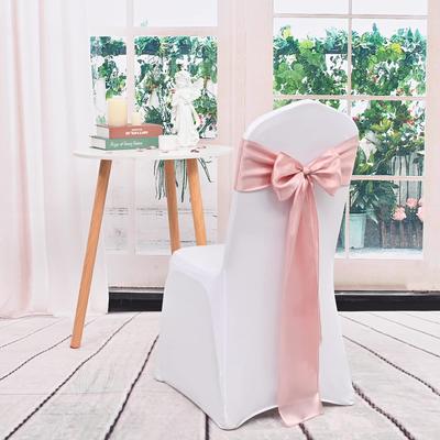 10PCS 17x275cm Satin Chair Sashes Ties Ribbons Bows for Wedding Supplies for Banquet Party Baby Shower Event Decoration Universal Chair Cover Back