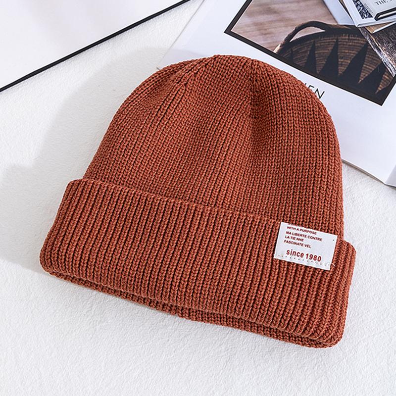 Women's Winter Hats Casual Candy Color Beanie For Female Streetwear Warm Knitted Hat Outdoor Knitted Hat