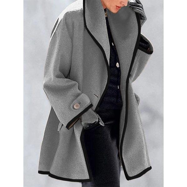 round neck wool coat