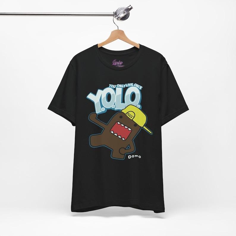You Only Live Once Y.O.L.O. y2k Fashion Tshirt - Unisex Domo Kun Tshirt - 2000 s Unisex T-Shirt S