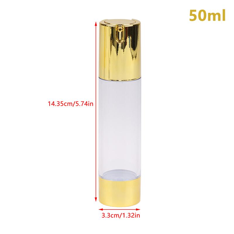 1Pcs 15/30/50ml Luxury Refillable Airless Pump Bottles Portable Vacuum Cosmetic Containers for Lotion Treatment and Travel Use