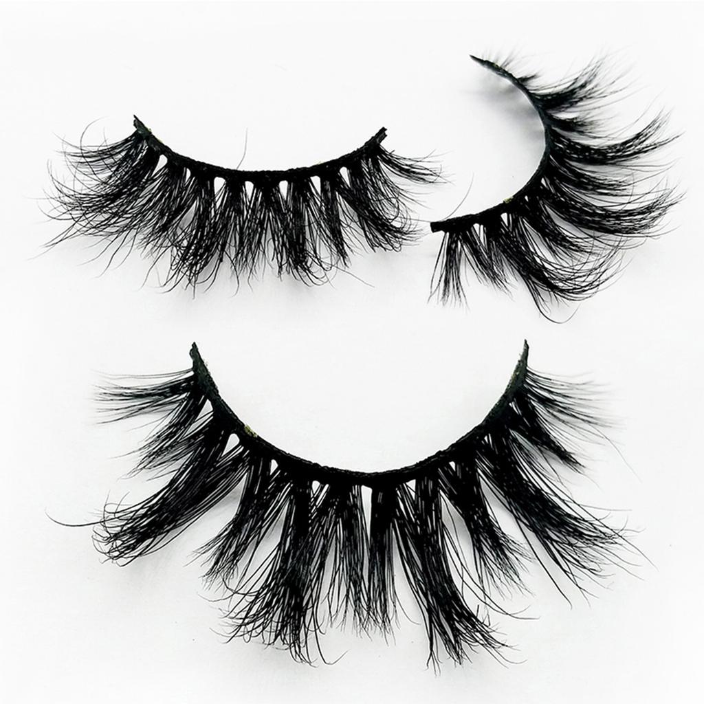 25MM False Eyelashes Dramatic Volume 3D Mink Lashes Long Thick Soft Reusable 1 Pair Faux Lashes Natural Look